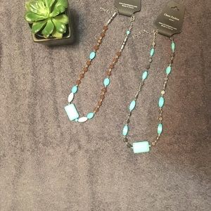 2 Turquoise Fashion Jewelry Necklaces.